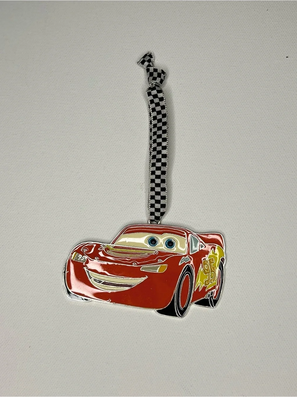 Disney Pixar Cars Lightning McQueen Metal Enamel Christmas Ornament